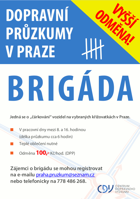 Brigáda - čárkování vozidel Praha