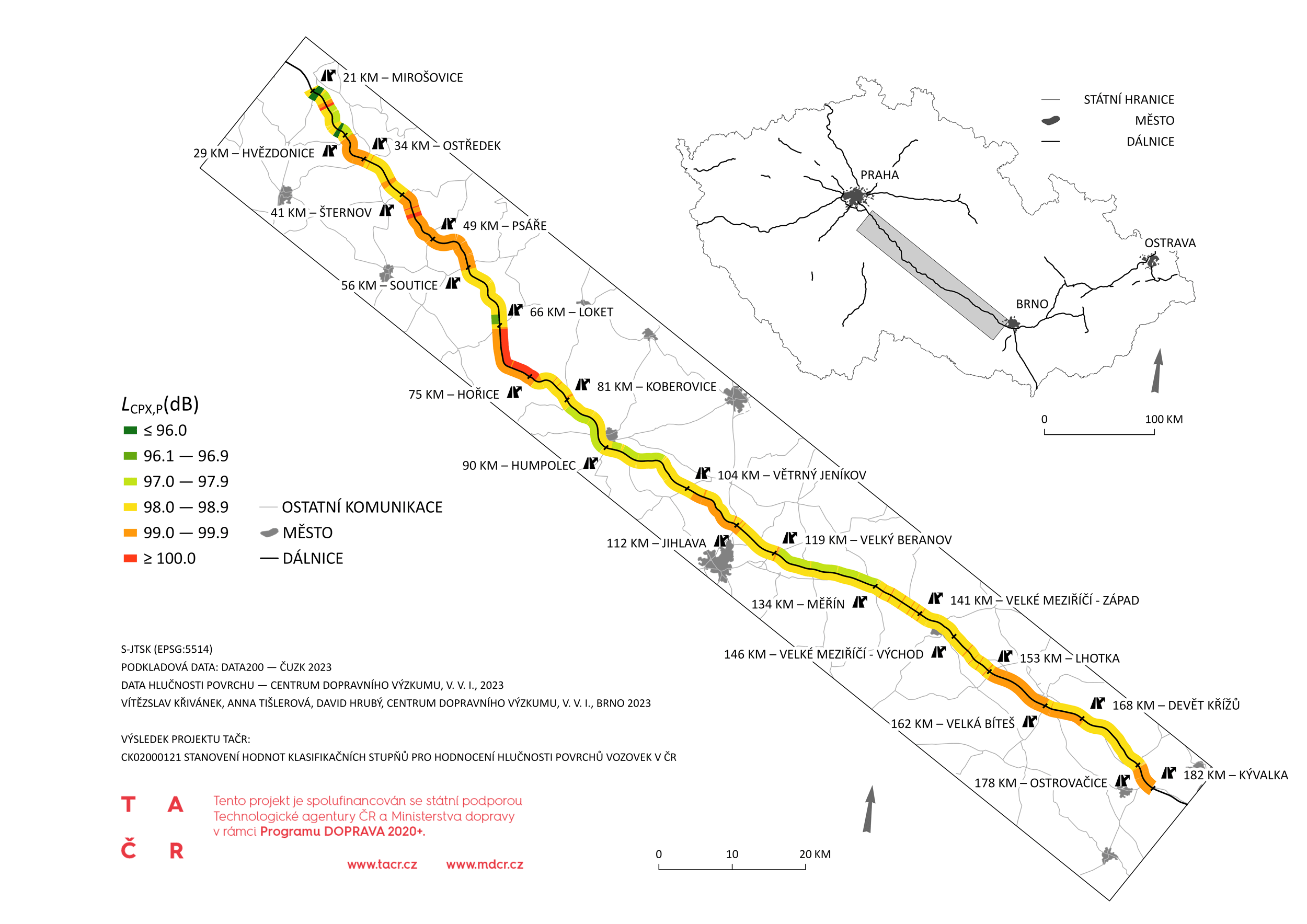Vznikla hluková mapa dálnice D1-mapa1