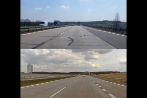 ilustrativní příklad - před a po rekonstrukci dálnice